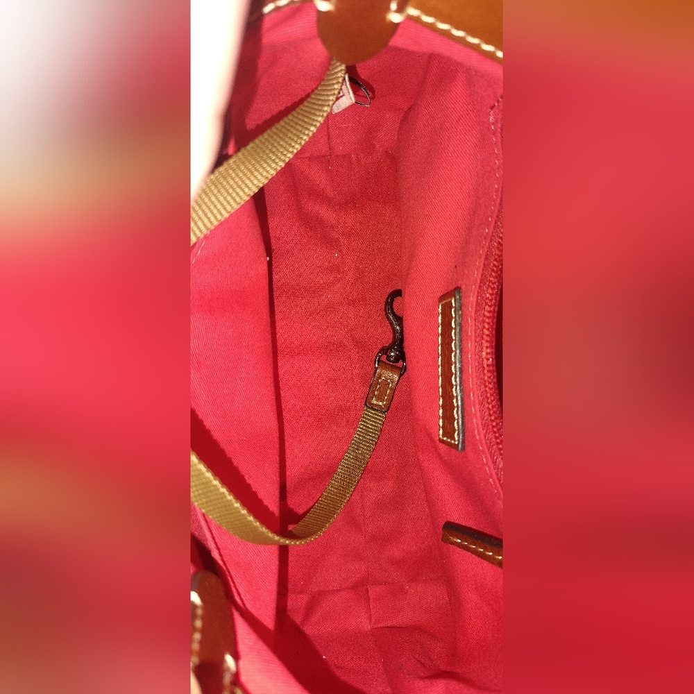 Dooney & Bourke Leather Tote Bag in Burnt Orange Like New - Picture 7 of 9